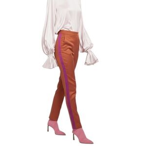 NWT Roksanda Colwyn Satin Trimmed Twill Slim Leg Pants Size 4